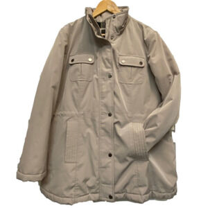 MEN'S tan London Fog jacket with zipper and snap closure size XL